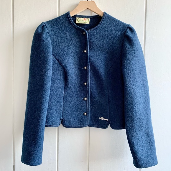 Vintage Trackten Fitted Wool Jacket 1980s - Picture 1 of 7